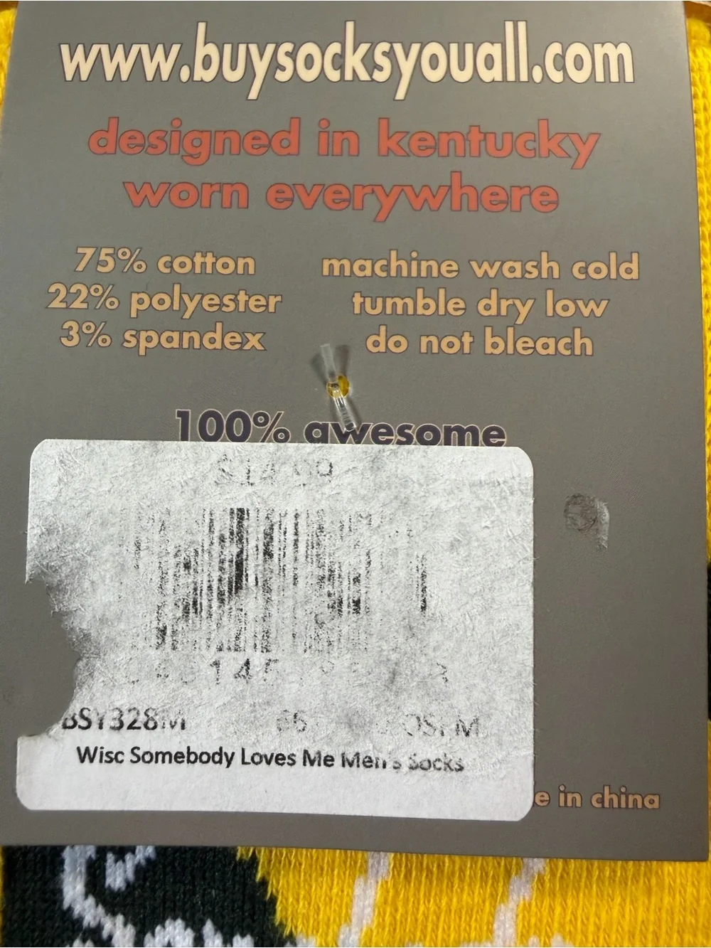 Buy Socks You All! Men's Somebody In Wisconsin‎ Loves Me Crew Socks One Size
